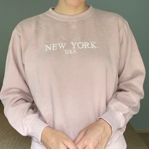 John Galt / Brandy Melville New York pink crewneck, size small